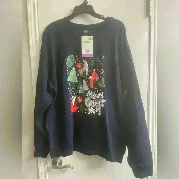 Holiday Unisex Sweatshirt size XL NWT in navy - Picture 4 of 9